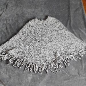 Gray Women's Sweater Poncho One size Fits All